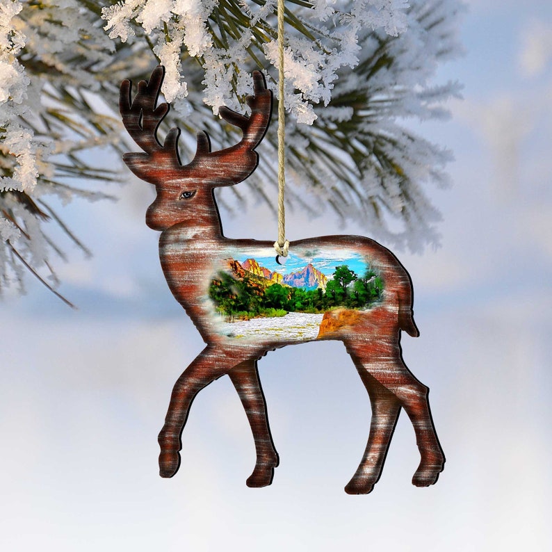 G. DeBrekht Deer Scenic Ornament