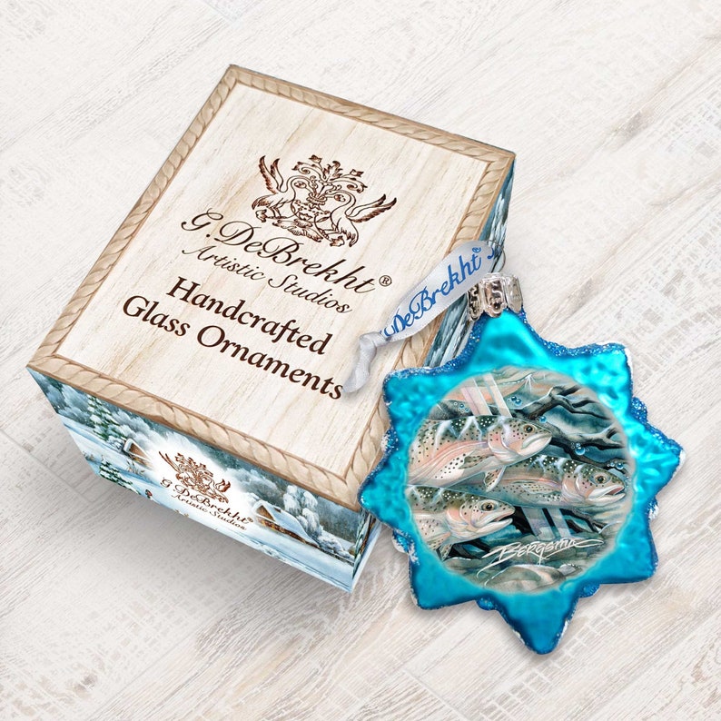 G.DeBrekht Artistic Studios Catch the Rainbow Trout Ornament