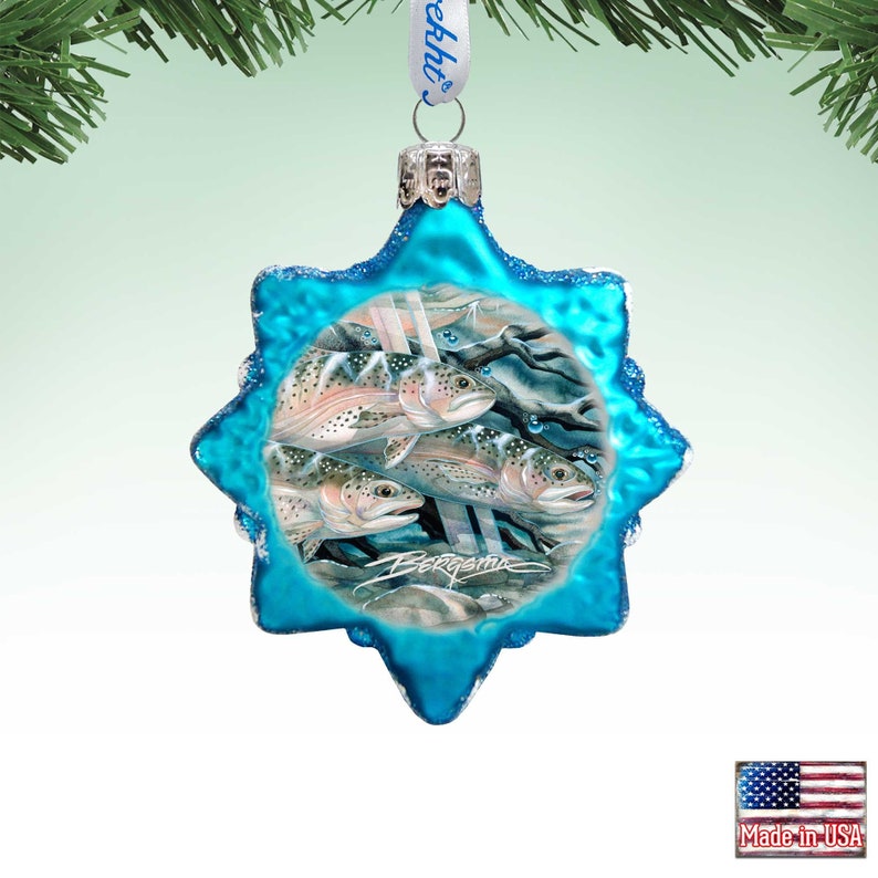 G.DeBrekht Artistic Studios Catch the Rainbow Trout Ornament - Thumbnail 3