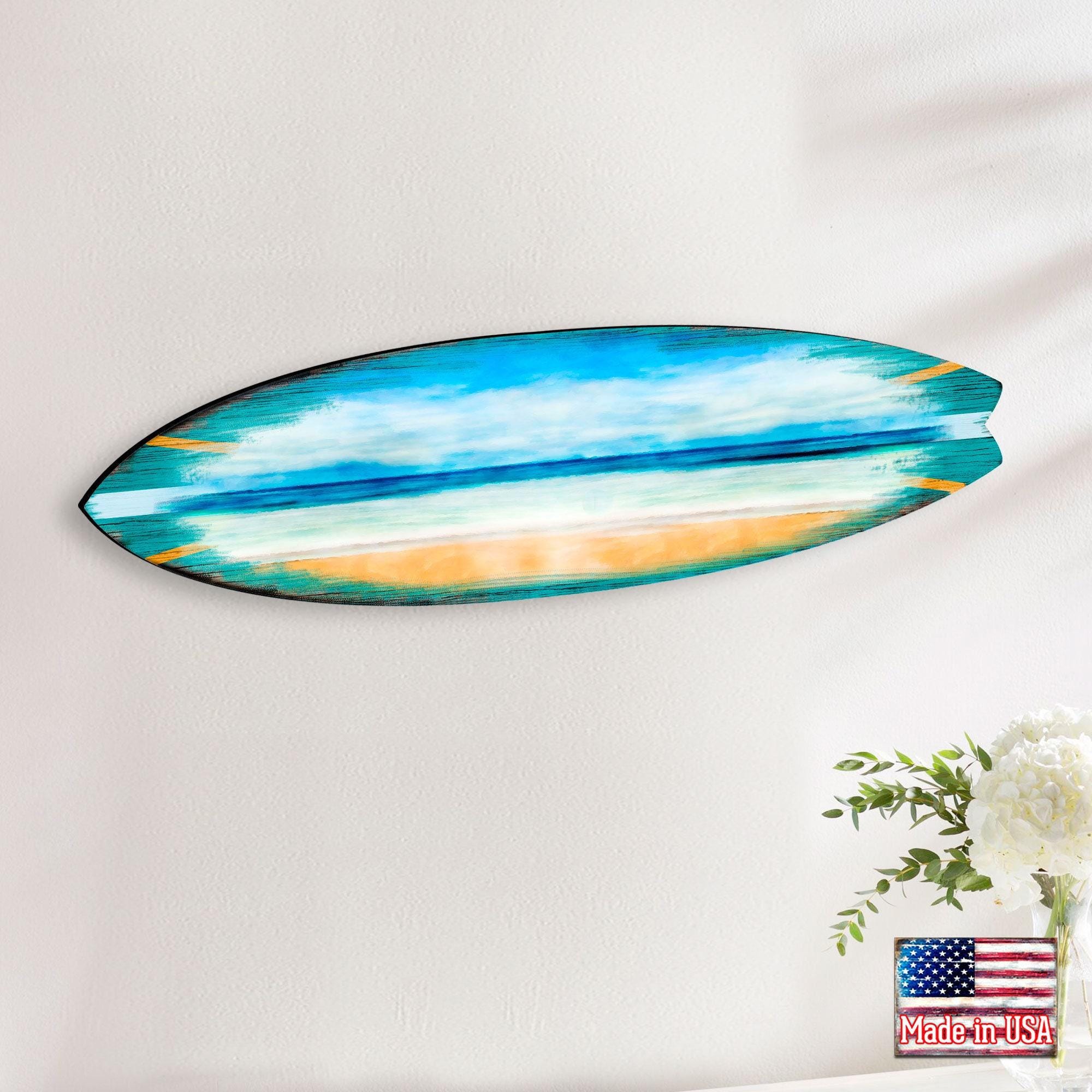 Ocean Board Surfboard Wall Art - Handcrafted From Wood With a Unique ...