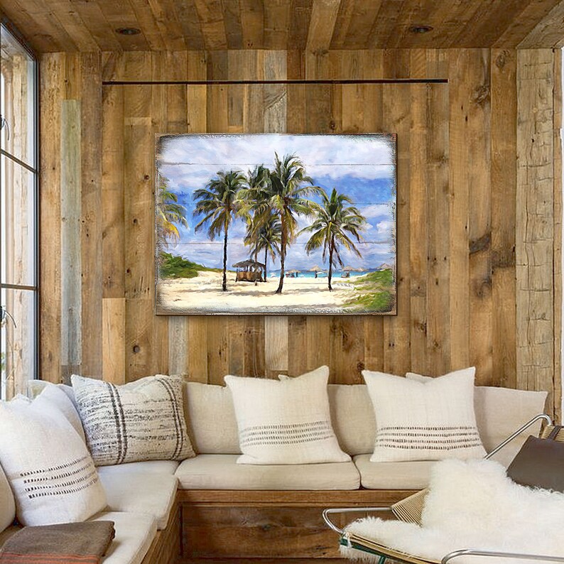 Beach Decor Decor Palm Tree Wall Art Palm Tree Art on Wood Etsy