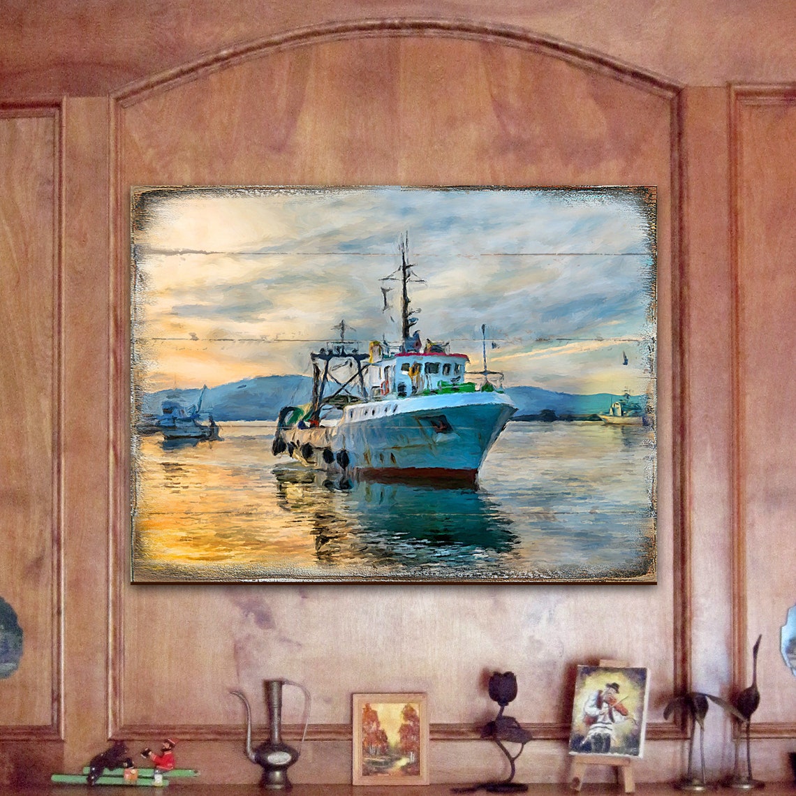 Nautical Wall Decor Nautical Wall Art Fishing Boat Wood Etsy