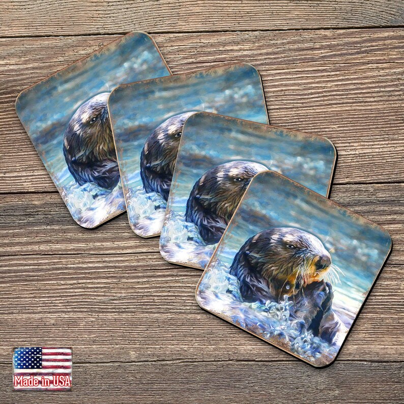Otter Set of 4 Coasters