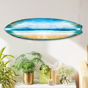 Coastal Wall Art Ocean Board Wooden Surfboard Door Hanger Art by G.DeBrekht Beach House Decor Housewarming Gift 8490102HS image 4