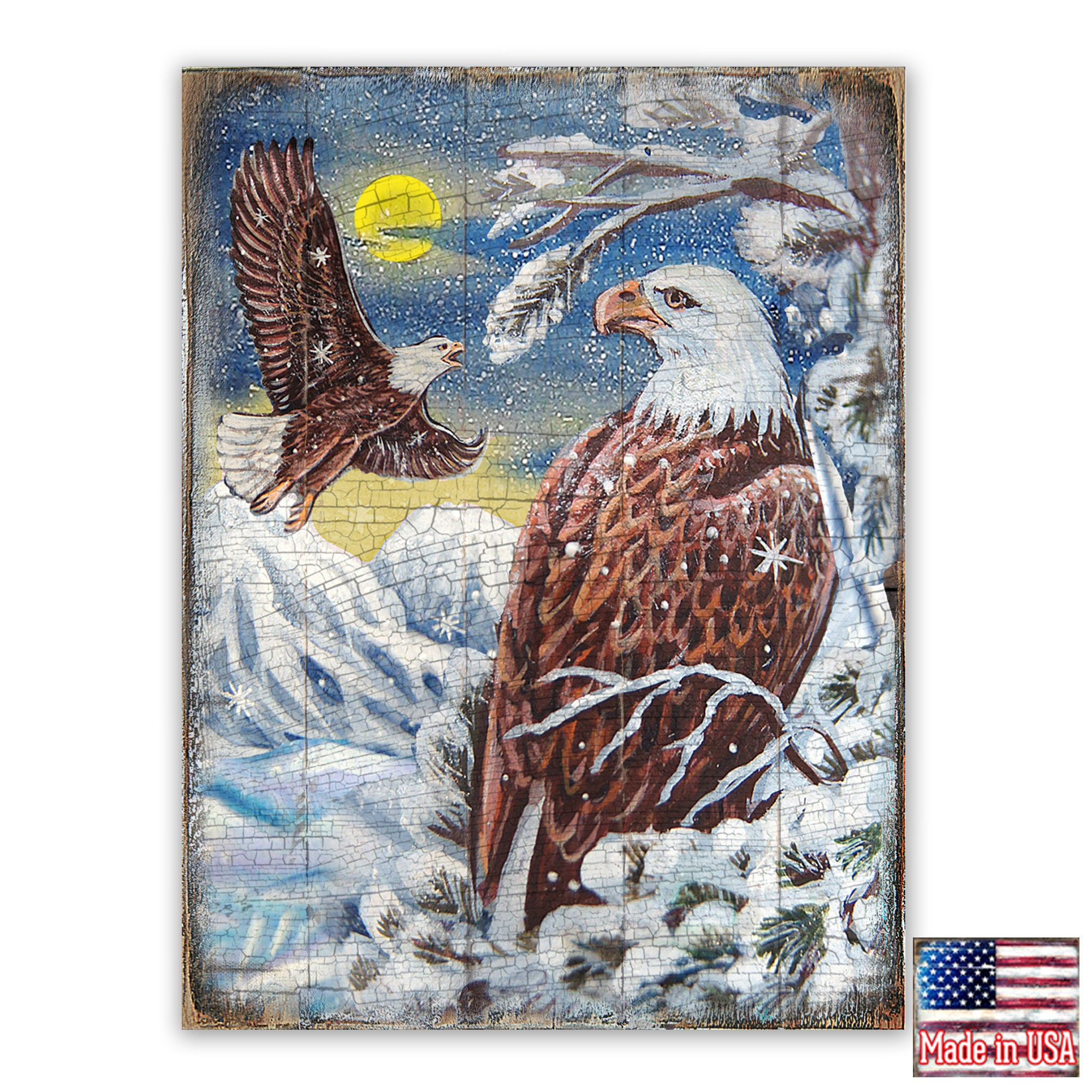 Eagle Decor Bald Eagle Wall Art Bald Eagle Art on Wood Etsy