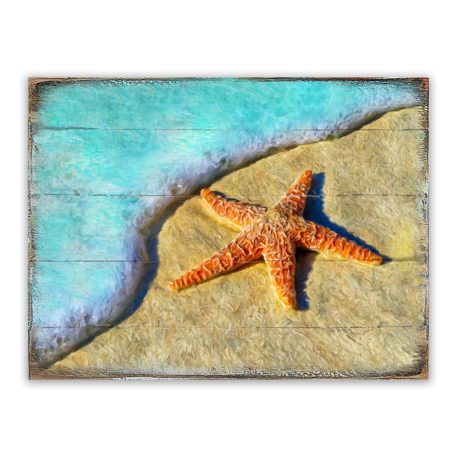 Starfish Rustic Wall Art - Coastal Beach House Decor - Handcrafted ...
