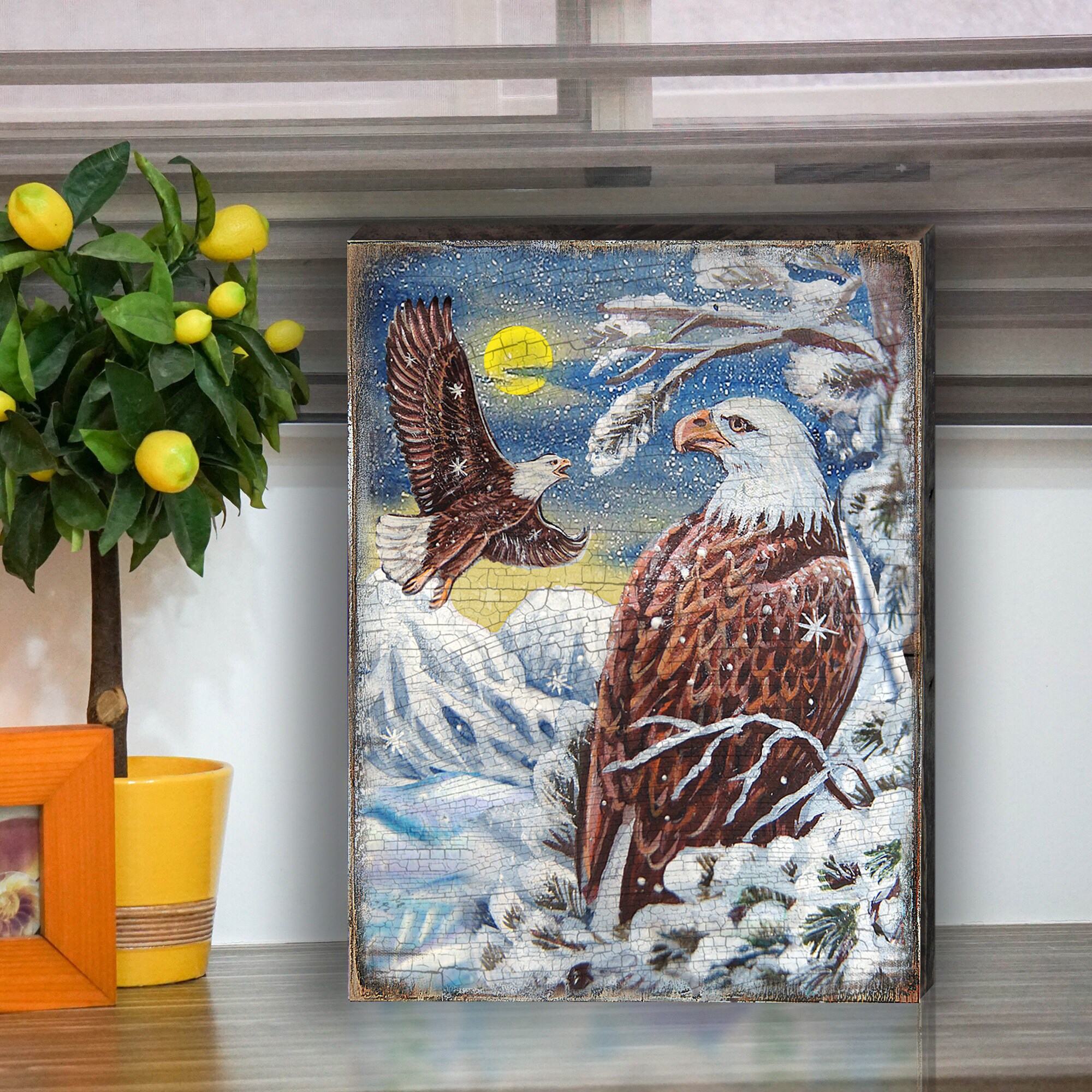 Eagle Decor Bald Eagle Wall Art Bald Eagle Art on Wood Etsy