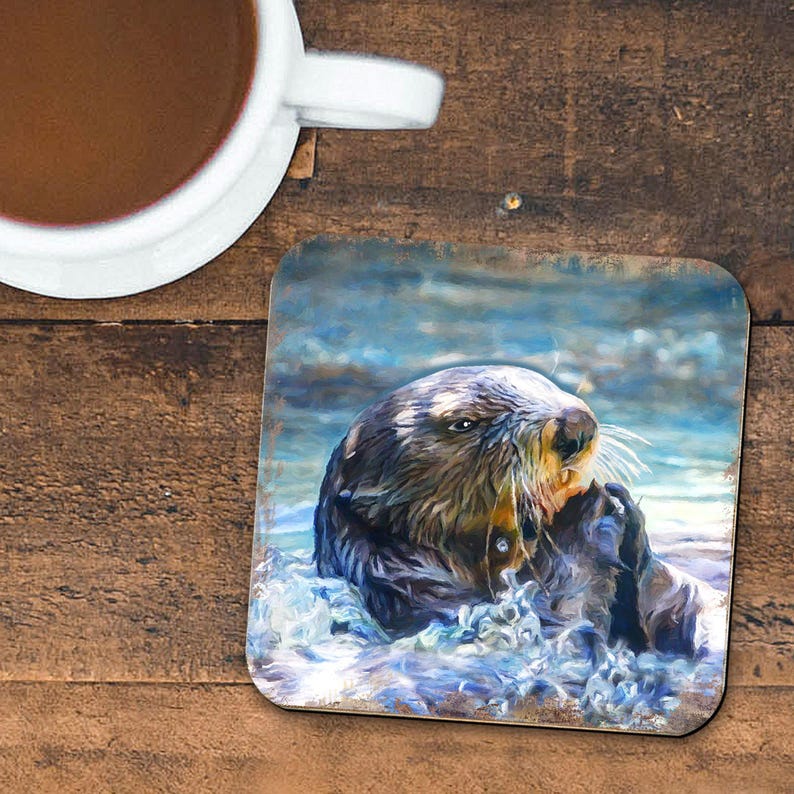 Otter Set of 4 Coasters - Thumbnail 3