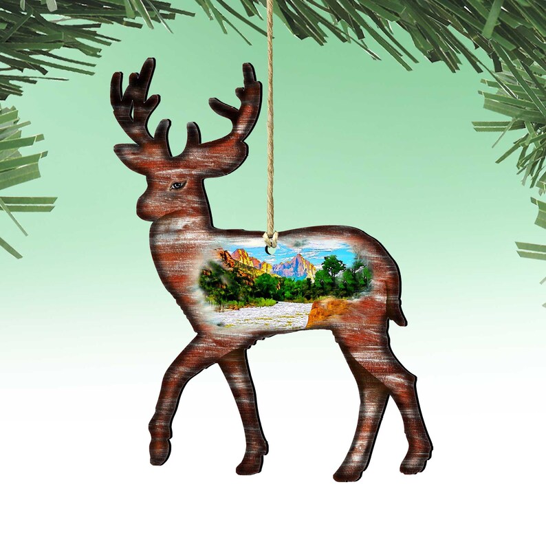 G. DeBrekht Deer Scenic Ornament - Thumbnail 3