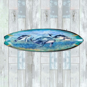 Whale Harmony Surfboard Wall Art - Handcrafted From Wood With Unique ...