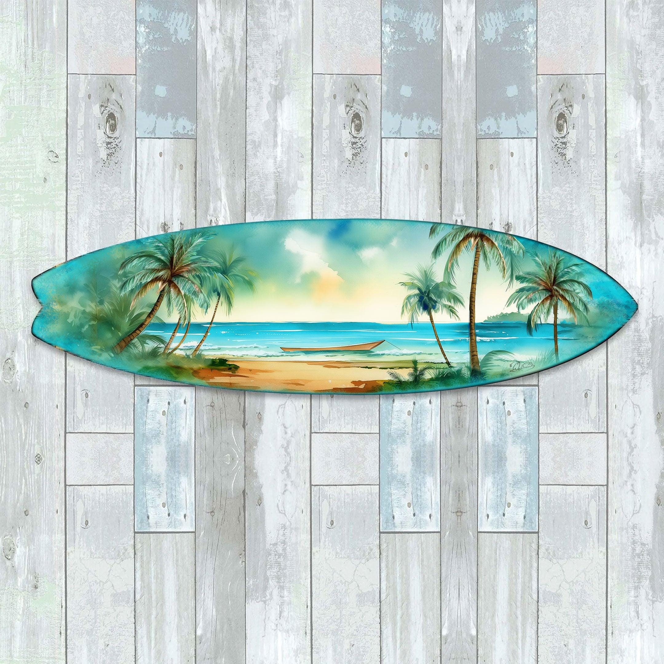 Handcrafted Tropical Surfboard Wall Art – Coastal Beach House Decor ...