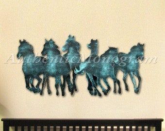 Decoración de madera de caballo - Marco vintage de caballos salvajes - Decoración de pared rústica - Decoración moderna para amantes de los caballos Diseño de oficina de 24" - Regalo del día del padre - G98157S6