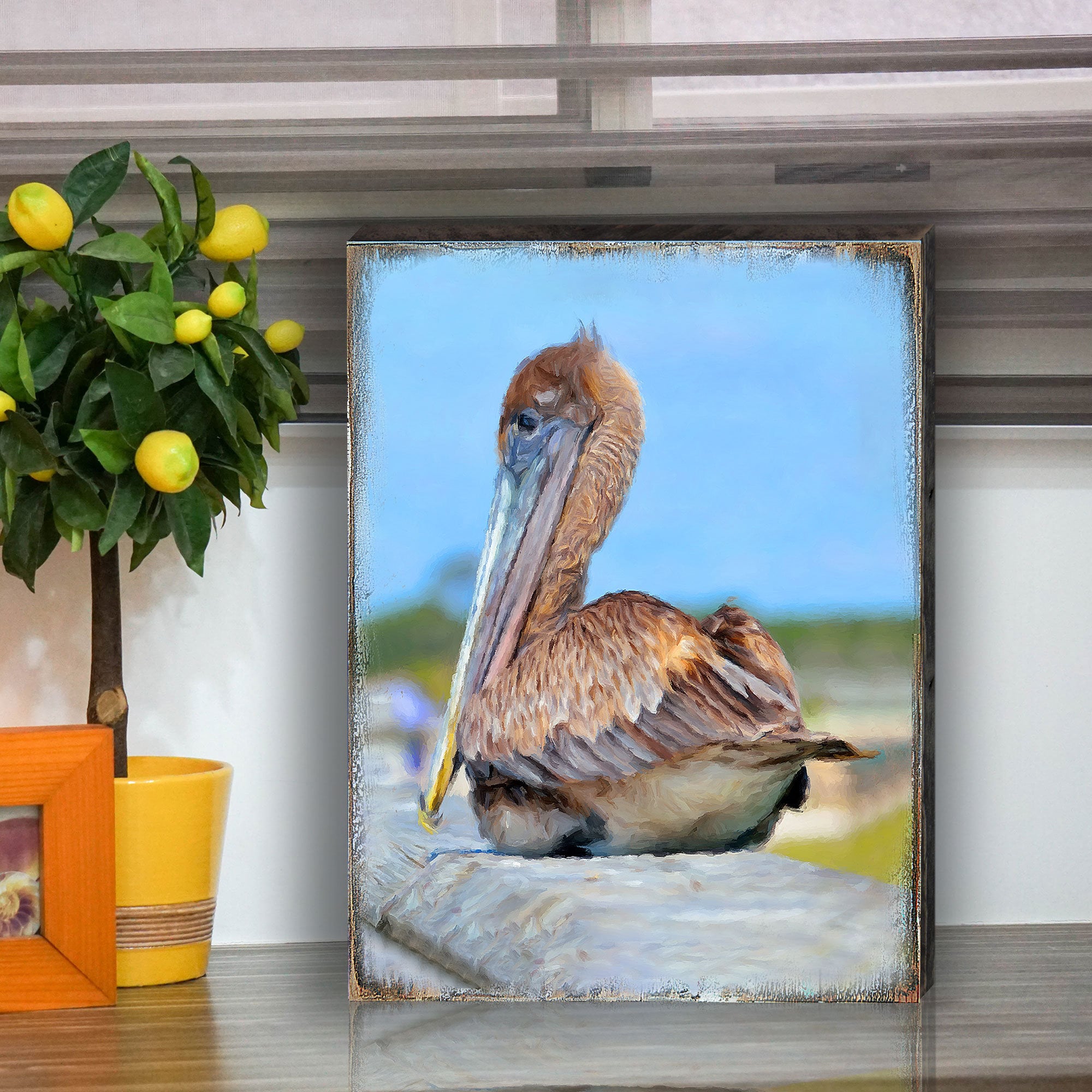 Coastal Wall Decor Pelican Wall Art Pelican on the Dock Etsy