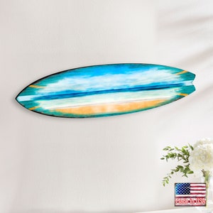 Arte de la pared costera Ocean Board Wooden Surfboard Door Hanger Art by G.DeBrekht Beach House Decor Housewarming Gift 8490102HS imagen 3