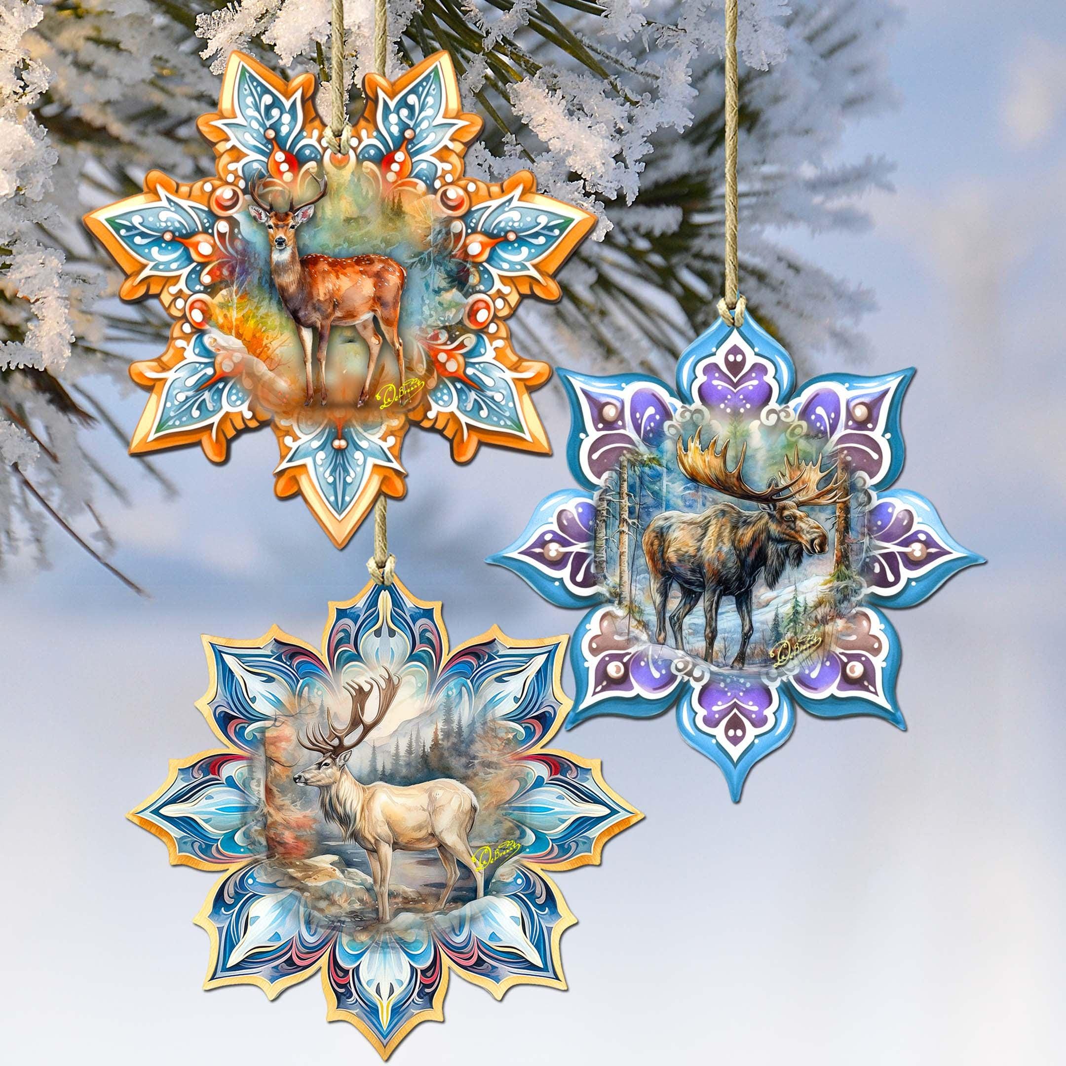 d*9様 DECORTÉ Wildflower Woodland xmas 20 Amazon.com: Winlyn 24 Set 3 Styles Christmas Teal Blue