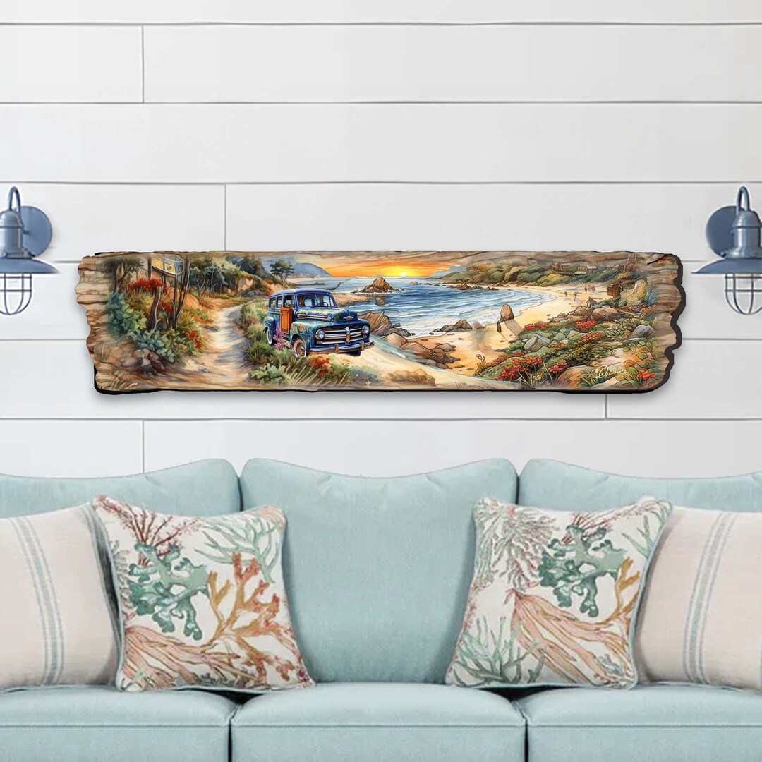 Coastal Sunrise Wooden Wall Art Handcrafted in the USA by G Debrekht ...