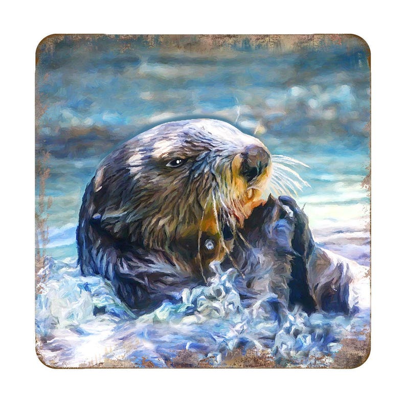 Otter Set of 4 Coasters - Thumbnail 2