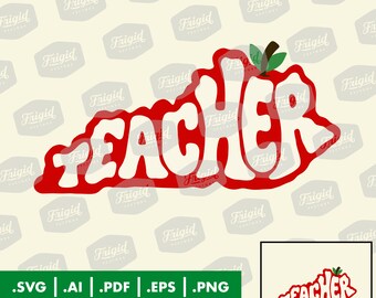 Kentucky Lehrer SVG, Kentucky Form Lehrer Apfel digitale Datei, Vektor, Bluegrass Zustand, Schnittdatei, Sublimation, dtg, svg, ai, pdf, eps, png