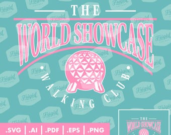 Welt Schaufenster Walking Club SVG | Epcot SVG | Disney Schnittdatei | Cricut Silhouette-Datei | Disney Urlaub SVG | Digitaler Download