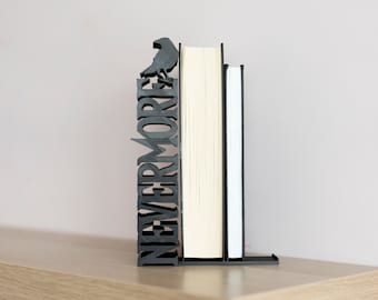 Nevermore Edgar Allan Poe bookend and bookshelf decoration