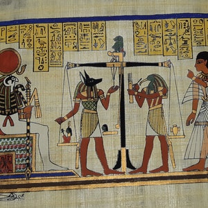 Judgement Scene Papyrus Painting - Ancient Egyptian Book Of The
