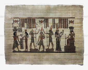 ツタンカーメン王とアンケスナムン王妃のパピルス画：古代エジプト美術