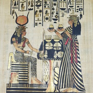 ネフェルタリ女王と女神イシス、手作り、手描きのエジプト