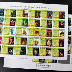 1:6 PDF 56 Nancy Drew Printable Miniature Book Covers