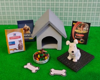 1:12 Miniature Dog House & Accessories