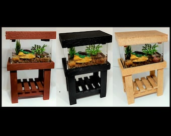 1:12 Miniature Turtletank & stand - Brown, Black, Natural (Unpainted)