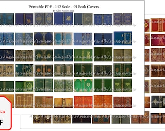 1:12 PDF 91 Printable Miniature Book Covers