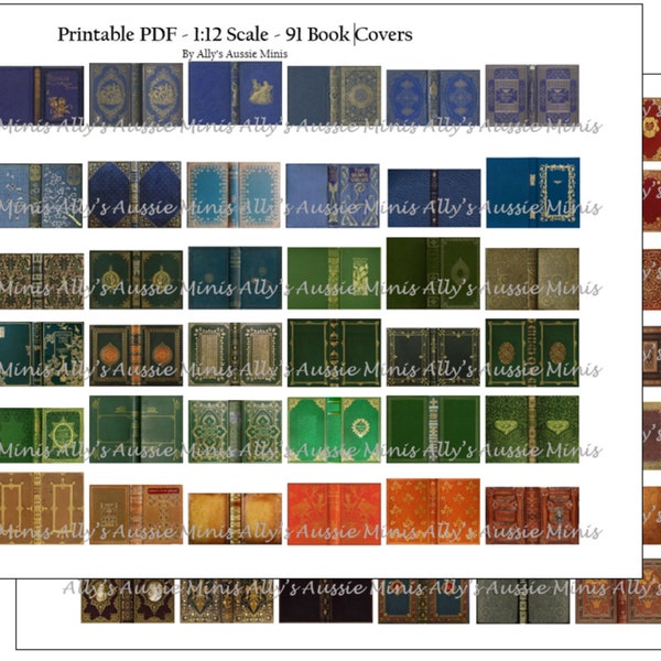 PDF 1:12 91 couvertures de livres miniatures imprimables