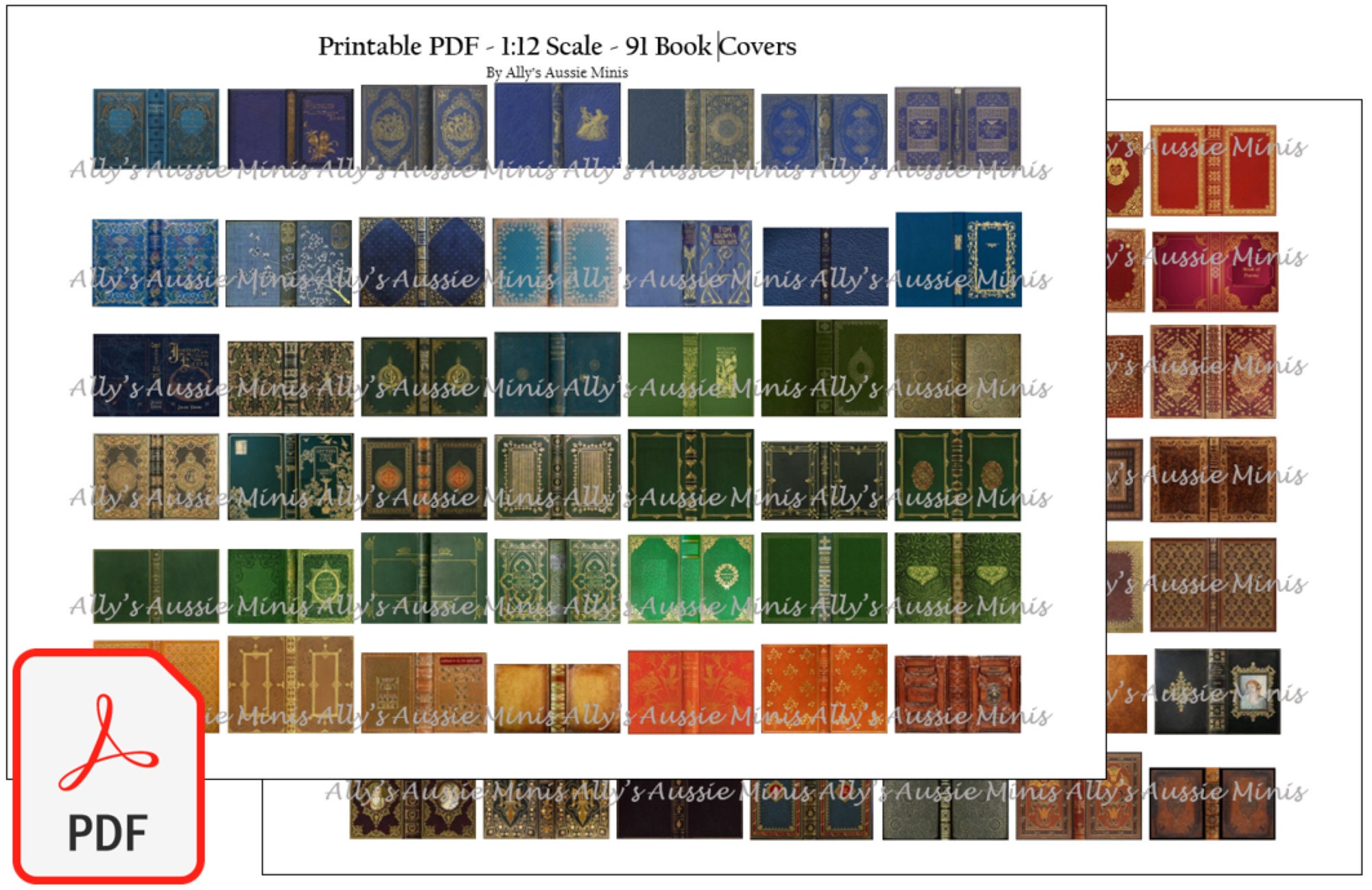 1:12 PDF 91 Printable Miniature Book Covers - Etsy 1-12-pdf-91-printable-miniature-book-covers-etsy