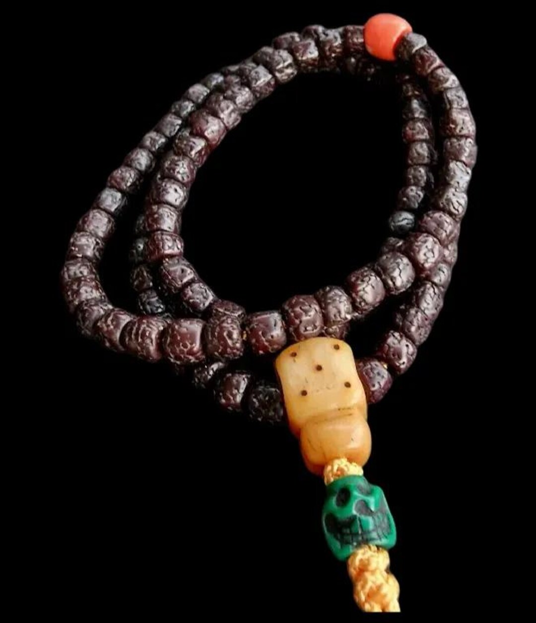 Tibetan Vintage Rudraksha Shiva Energy Mala Conch Shell Prayer Bead Necklace main image 1
