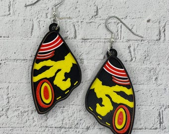 Kaiju Moth Wings Statement Earrings or Keychain 3D Printed