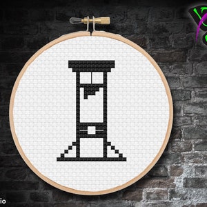 Mini Guillotine cross stitch pattern / Digital PDF