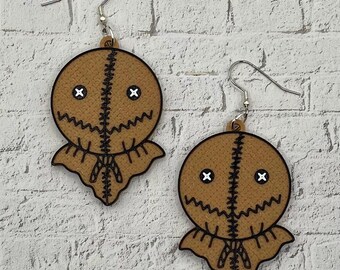 Sam Horror Statement Earrings or Keychain 3D Printed