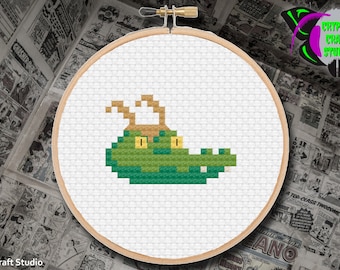 Alligator van onheil kruissteekpatroon/digitale PDF