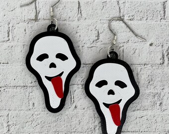 Wassup Horror Statement Earrings or Keychain 3D Printed