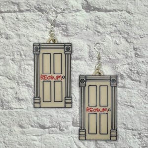 Redrum Door Horror Statement Earrings or Keychain 3D Printed