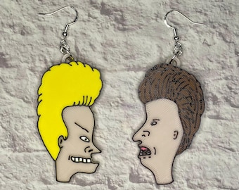 Beavis & Butthead Statement Earrings or Keychain 3D Printed