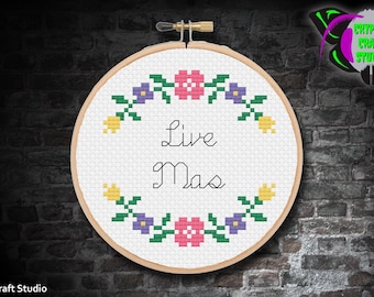 Live Mas korsstygnsmönster / Digital PDF