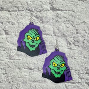 Cryptkeeper Horror Statement Earrings or Keychain 3D Printed