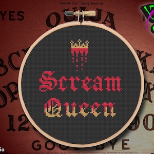 Scream Queen horror cross stitch pattern / Digital PDF