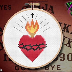 Sacred Heart cross stitch pattern / Digital PDF