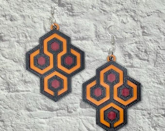 Carpet Horror Statement Earrings or Keychain 3D Printed