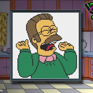 Ned Flanders cross stitch pattern / Digital PDF