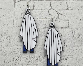 Michael Ghost Horror Statement Earrings or Keychain 3D Printed