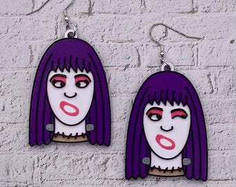 Frankenhooker Horror Statement Earrings or Keychain 3D Printed
