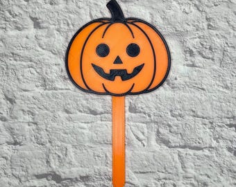 Cute Pumpkin Plant Stake 3D Printed